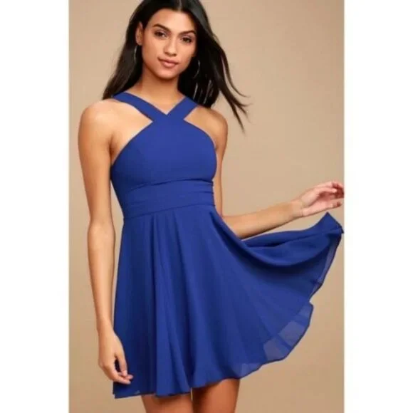 Lulu's Forevermore Royal Blue Skater Dress - Picture 3 of 16